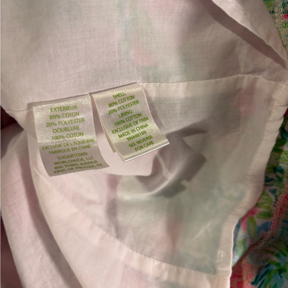 Lilly Pulitzer Pink and Green Tropical Mini Dress - Picture 5 of 6